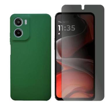 Imagem de Capa Aveludada Para Motorola Moto G05 + Pelicula Privacidade - GR Glob