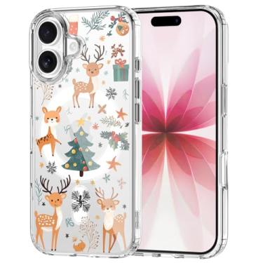 Imagem de OFQKOAKS Capa para iPhone 15 Pro Max, compatível com MagSafe, linda capa de telefone magnética de árvore de Natal para mulheres, meninas, transparente e macia