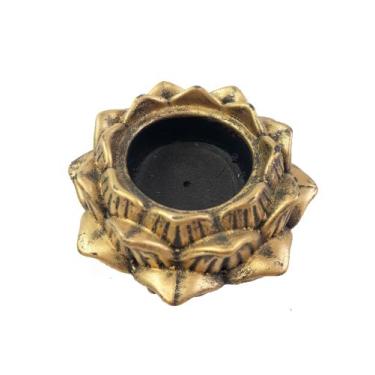 Imagem de Incensário flor de lótus em resina dourado médio - BAMBUMANIA