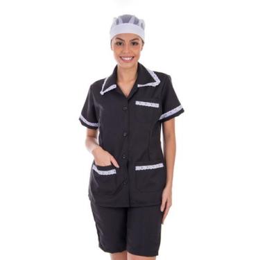 Imagem de Conjunto de jaleco e bermuda em Tecido Oxford para Copeira, Arrumadeir
