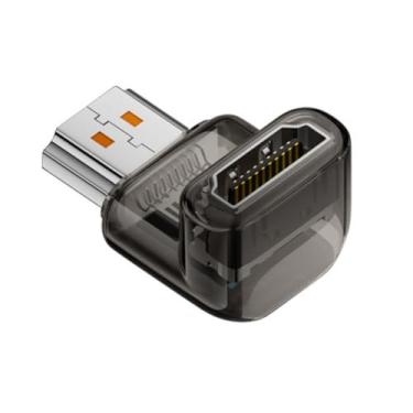 Imagem de chenyang Adaptador HDMI 8K, HDMI 2.1 macho para fêmea, adaptador de extensão angular de 90 graus (estilo curto)
