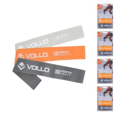 Imagem de 4 Kits Mini Bands Faixas De Exercício VP1007 Vollo Leve, Média e Forte
