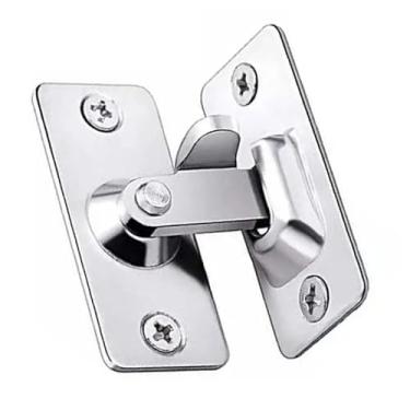 Imagem de Fivela de fechadura de porta de ângulo reto de 90 graus, trava de porta de aço inoxidável para cercas de madeira, trava de porta deslizante de segurança