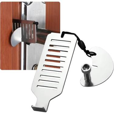 Imagem de Fechadura de porta portátil, fechadura de segurança doméstica, trava de viagem oferece privacidade e segurança extra para casas, hotéis e apartamentos