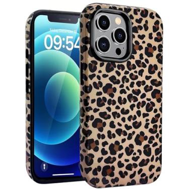 Imagem de J.west Capa de telefone compatível com iPhone 12 Pro Max fofa leopardo durável à prova de choque impacto de queda de camada dupla design animal para iPhone 12 Pro Max 17.0 cm Cheetah