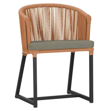 Imagem de Cadeira De Jantar Noronha Alumínio Preta E8 Trama Original Terra Cota