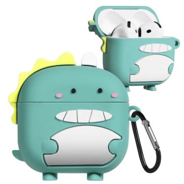 Imagem de Joyleop Capa para Airpods 4 – Capa protetora de silicone macio de silicone macio para AirPods 4ª geração 2024 com estampa Kawaii, anime Kawaii, design exclusivo de dinossauro