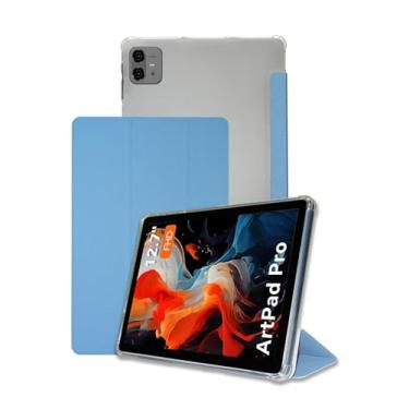 Imagem de Capa com suporte para tablet TECLAST Artpad Pro de 12,7 polegadas, capa frontal de poliuretano resistente a arranhões FJIASTB e capa traseira de TPU à prova de choque, hibernar/despertar automático