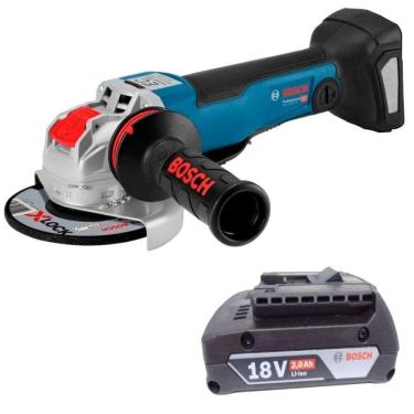 Imagem de Esmerilhadeira Angular 18V 4.1/2 e 5 POL XLOCK Gwx 18v-10 PC Bateria 2 AH GBA LI-ION BOSCH