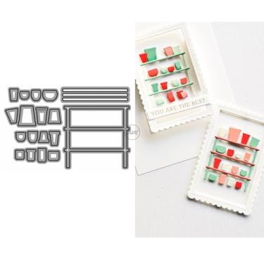 Imagem de DzIxY Suporte de vidro de água, moldes de corte de metal para fazer cartões, conjunto de recortes de papel, estêncil, suprimentos, modelos de máquina