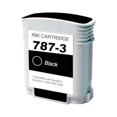 Imagem de Aulay Cartucho de tinta preta 787-3 substituições para Pitney Bowes 787-3 Ink compatível com Pitney Bowes SendPro Connect+ 1000 2000 3000 medidores postais (69 ml)