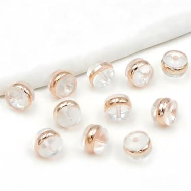 Imagem de Costas de brinco de silicone, suporte de brinco hipoalergênico em forma de hambúrguer, almofadas traseiras de segurança de orelha transparentes e macias para substituição de rolha de embreagem para