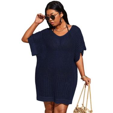 Imagem de Vestido de banho SOLY HUX feminino plus size azul 3GG