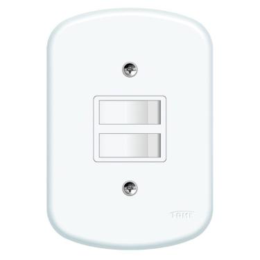 Imagem de Interruptor Embutir 2 Paralela Com Placa Série Blanc - 0642 - Fame Interruptor Embutir 2p.paralela C-p Sb F 642 Fame