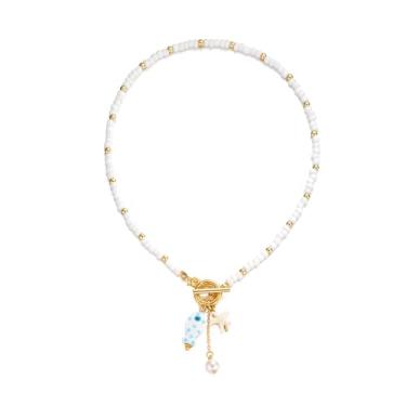 Imagem de Colar de estrela do mar, boêmio, praia, havaiano, colorido, verão, praia, costa, gargantilha para mulheres e homens, 29.5in, cerâmica, Sem Pedra Preciosa