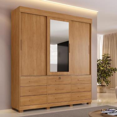 Imagem de Roupeiro Turim 3 Portas E 9 Gavetas Cinamomo