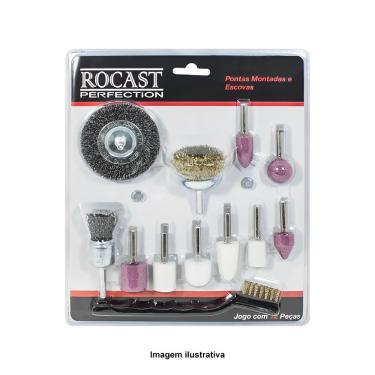 Imagem de Jogos De Pontas Montadas E Escovas 12 Peças Rocast 3080002