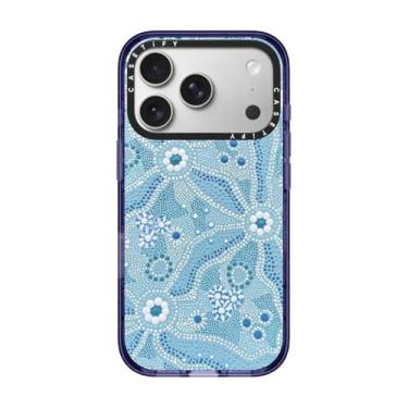 Imagem de CASETiFY Capa Impact para iPhone 17 Pro [fina/compatível com Magsafe/2,5 m. Proteção contra quedas de grau militar 4X] - Nadyung (água) - Arte aborígene - Azul suave