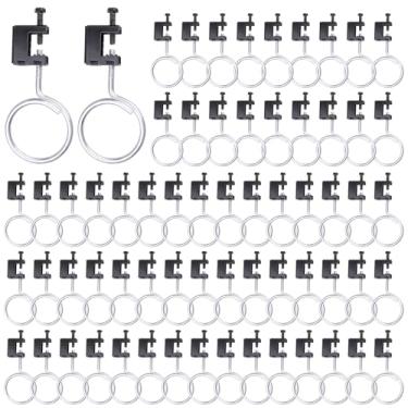 Imagem de Xadnitu 50 peças de 1/10.2 cm x 20 braçadeiras de feixe com anéis de freio roscados de 5 cm de diâmetro, para suporte de fio de cabo de baixa tensão e sistema de gerenciamento