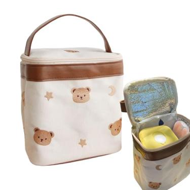 Imagem de Lancheira pequena - bolsa térmica pequena de desenho animado - Porta-refeições de trabalho dobrável reutilizável, armazenamento de alimentos para viagem para piquenique e acampamento