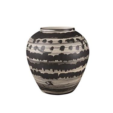 Imagem de Vaso para decoração de escritório, retrô, novo estilo de tinta chinesa, vaso de cerâmica, decoração de casa, estudo, pintura, cilindro, modelo, sala, decoração macia, 28 x 25 cm, decoração de casa