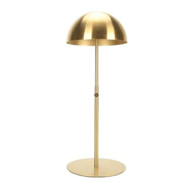 Imagem de Luocute Suporte de Exibição de Chapéu, Suporte de Rack de Chapéu de Aço Inoxidável de Altura Ajustável, para Bonés de Beisebol boné de Pico Pescador Peruca Exibição de Armazenamento (GOLD)