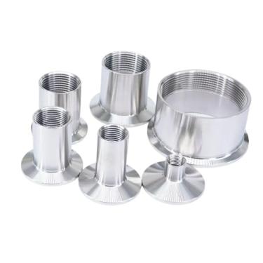 Imagem de 1 peça 1/5.1 cm 3/10.2 cm 2.5 cm 1-1/10.2 cm 1-1/5.1 cm 5.1 cm 2-1/5.1 cm BSPT fêmea Tri Clamp 3.8 cm 5.1 cm 6.3 cm 7.6 cm 304 braçadeira de virola inoxidável encaixe de tubulação OROO AOBOMT(K6) 4 mm