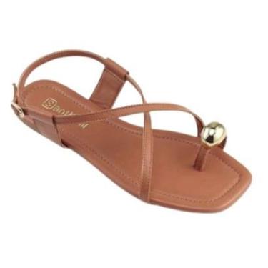 Imagem de Sandália Santinelli Rasteira - Feminino - Marrom-Feminino