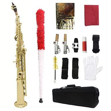 Imagem de Conjunto de saxofone saxofones estudante saxofone saxofone sax bb chave F alto latão laqueado corpo dourado e chaves instrumento de sopro de madeira