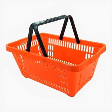 Imagem de Cesta P/Supermercado Mercado Compras Feira Armazem Fruteira (Laranja)