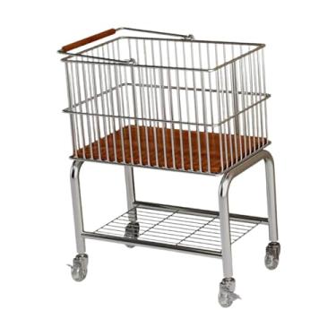 Imagem de YWJLQH Carrinho de Roupa com Rodinhas, Multifuncional, Prático E Portátil com Alça, Organizador de Cesto de Roupas para Uso Doméstico, Banheiro, Quarto, Prata