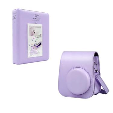 Imagem de Kit Bolsa Case Protetora para Instax Mini 12 com Álbum para 64 Fotos Instantâneas, Cores Pastel (Lilás)