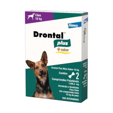 Imagem de Drontal Plus Elanco Sabor Carne para Cães até 10Kg - 2 Comprimidos - A