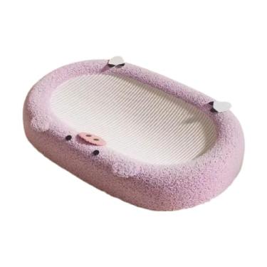 Imagem de IEUDNS Arranhador para gatos Placa de arranhar para gatos de interior Proteção de móveis bonitos e s Design de porquinho para gatinhos, Roxo