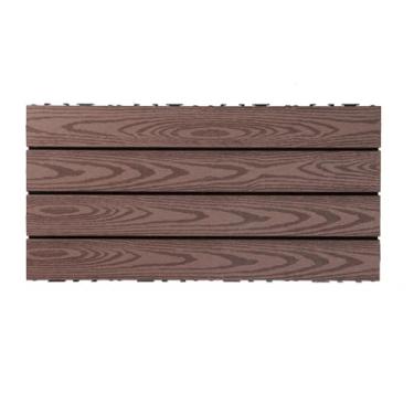 Imagem de SPXMQSS Azulejos de deck compostos ao ar livre, azulejos de piso de jardim, azulejos de plástico de madeira resistentes ao desgaste para uso interno e externo 30 x 60 x 2,2 cm A 6 peças