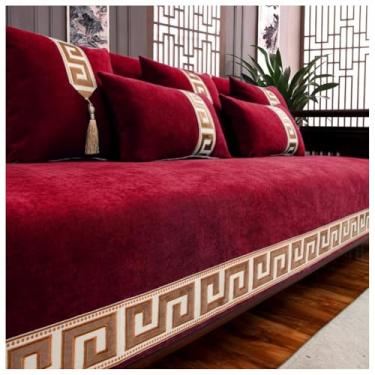 Imagem de SPXMQSS Capa para sofá, capa de sofá seccional, macia de chenille, 1/2/3/4 lugares, antiderrapante, capa de sofá de canto, protetor de móveis em forma de L, 90 x 70 cm