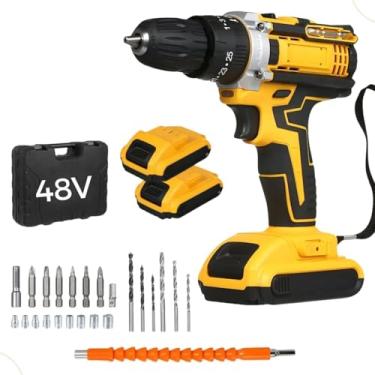 Imagem de Furadeira Parafusadeira 48V Sem Fio Profissional | 2 Baterias Recarregáveis | Velocidade Variável, Alto Torque e Maleta Completa – Ideal para Obras e Reparos