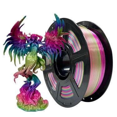 Imagem de Stronghero3D Filamento de impressora 3D PLA 1,75 mm, arco-íris, várias cores, fogos de artifício, novo peso 1 kg (2,2 lbs)