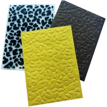 Imagem de DIYology Pastas em relevo com estampa de leopardo animal para fazer cartões, textura de guepardo, modelo de gravação para artesanato em papel, decoração de scrapbooking