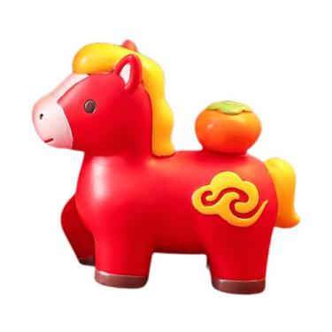Imagem de Generic Estátua de Cavalo Feng Shui, Estatueta de Resina, Colecionável, Artesanato, Decoração de Mesa, Escultura de Animal para Mesa, Lareira, E