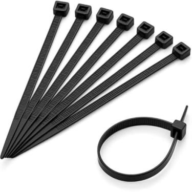 Imagem de Bracadeira resistente e duravel, prender itens grandes, organizando fios, preta,longa