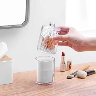 Imagem de Porta Cotonete e Algodão Acrílico Transparente BMF1169