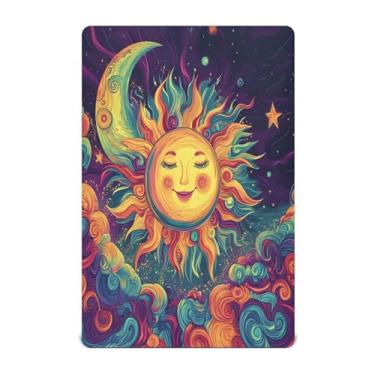 Imagem de STAYTOP Lençóis de berço de sol e lua, para meninos e meninas, lençol com elástico para berço padrão e colchão infantil, lençol de microfibra supermacia, 99 × 69 × 5 cm