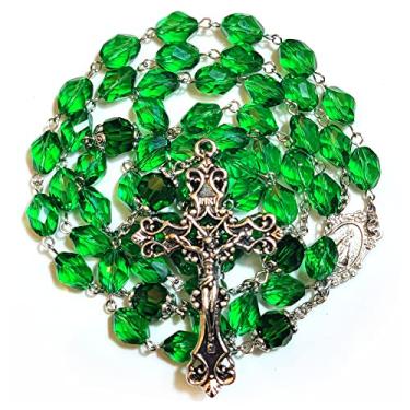 Imagem de GeekTenet Rosário contas de terço grande losango cristal artificial rosery cruz presentes católicos, 28", Zinco, Sem pedras preciosas