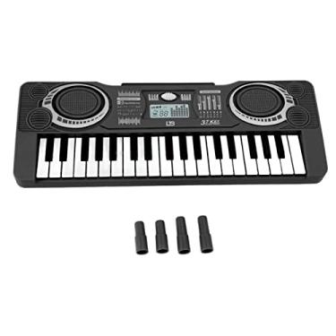 Imagem de SIWOTED Kid Teclado Piano Brinquedo 37 teclas melhoram a coordenação olho-mão música instrumento educacional (Preta)