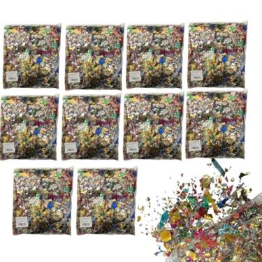 Imagem de Kit 10 Pacotes Confete Metalizado Colorido Carnaval