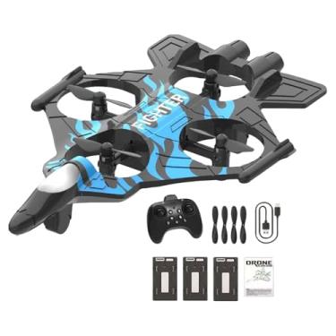 Imagem de Dynwave Avião RC de controle remoto com giro de 360°, para, fácil de controlar, planador RC de asa fixa para crianças, Azul com 3 Baterias