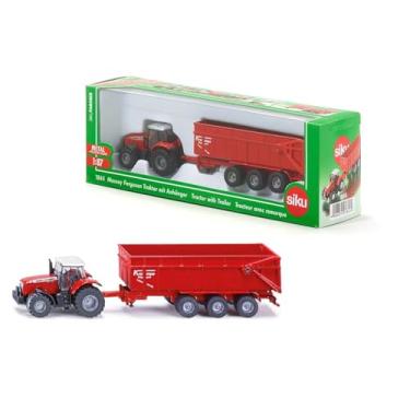 Imagem de Miniatura Trator Massey Ferguson Reboque Basculante 1/87