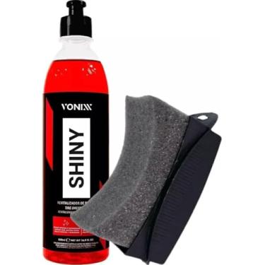 Imagem de Shiny Pneu Pretinho Super Brilho e Proteção 500ml Vonixx + Aplicador de Pretinho Detailer