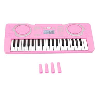 Imagem de SIWOTED Kid Teclado Piano Brinquedo 37 teclas melhoram a coordenação olho-mão música instrumento educacional (Rosa)